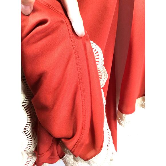 Couture 2Tee Peasant or BOHO Top with Lace Trim. Small and Flowy NWT - Picture 5 of 10